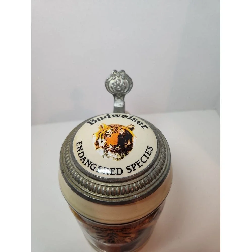Budweiser Endangered Species Stein-Asian Tiger ~ Vintage 1989